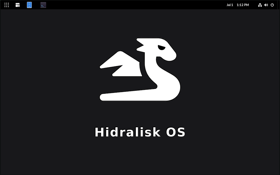 Hidralisk OS desktop (real screenshot)